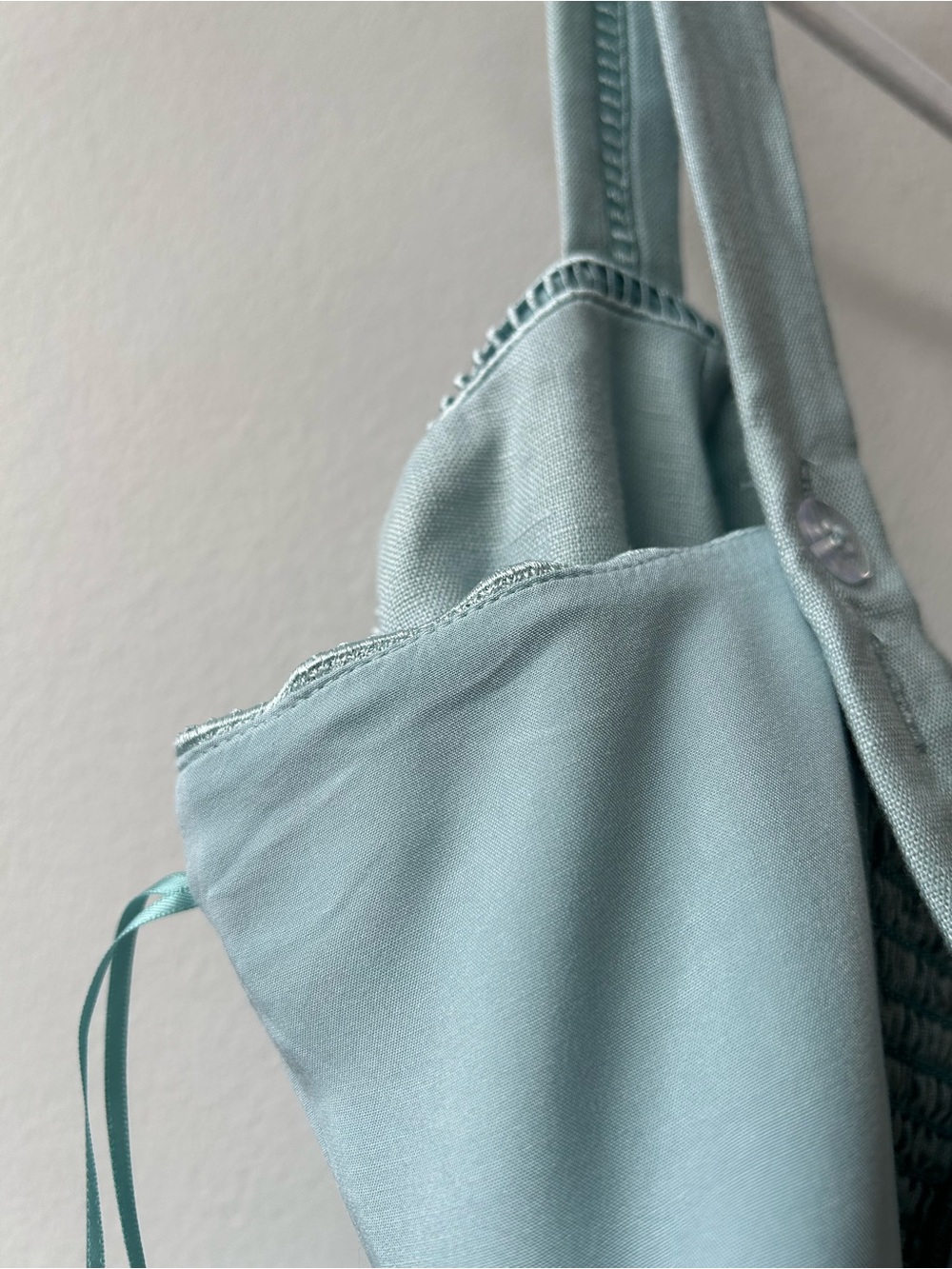 Reformation Everett 100% Linen Midi Dress in Aquamarine - Picture 14 of 15